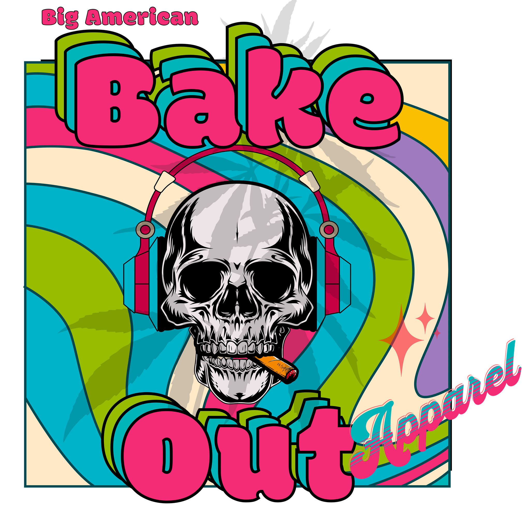 Gildan Unisex "Skull smoking, Bake Out" T-Shirt