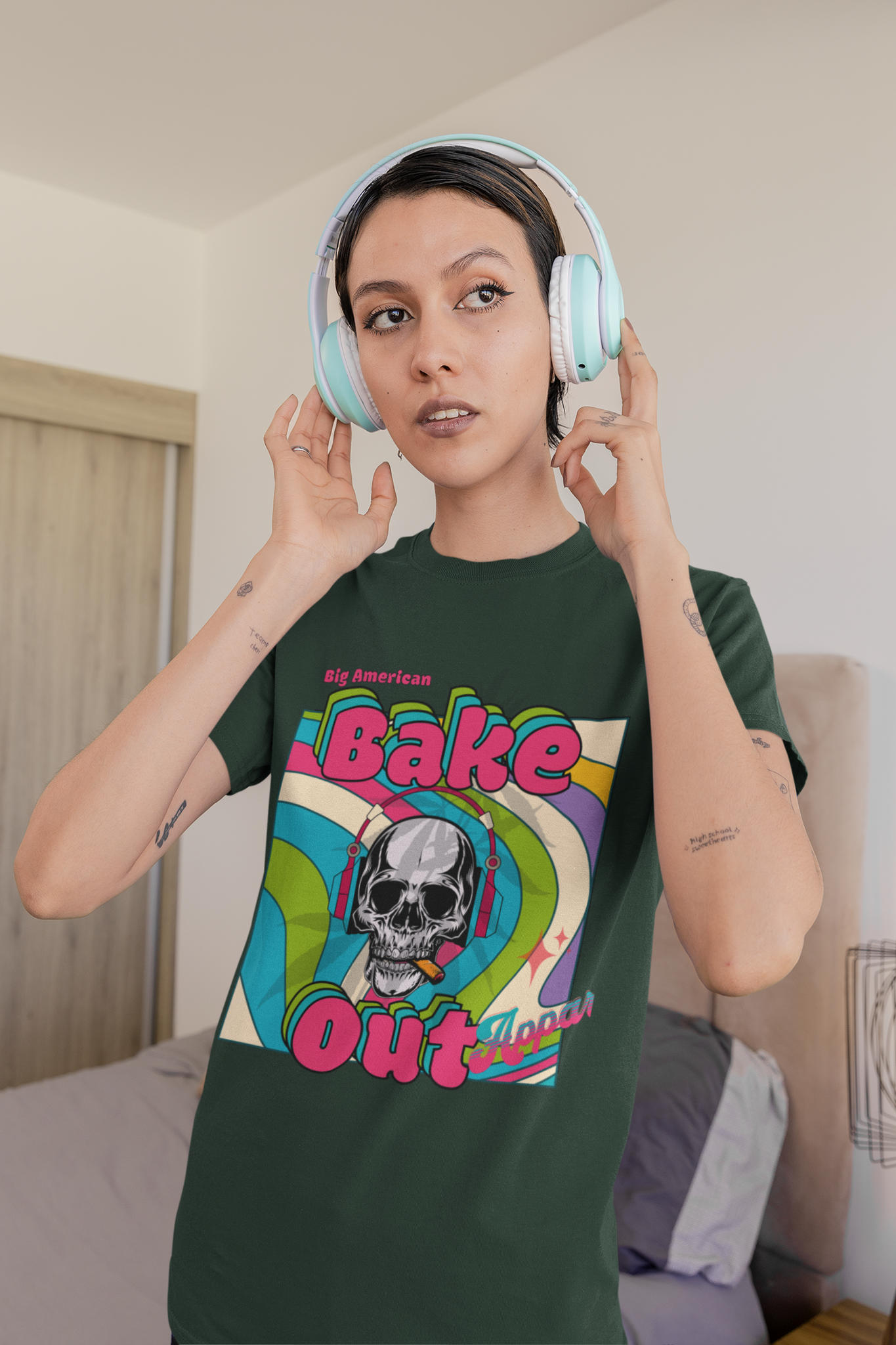 Bella Canvas Tri-Blend "Skull Bake Out" T-Shirt